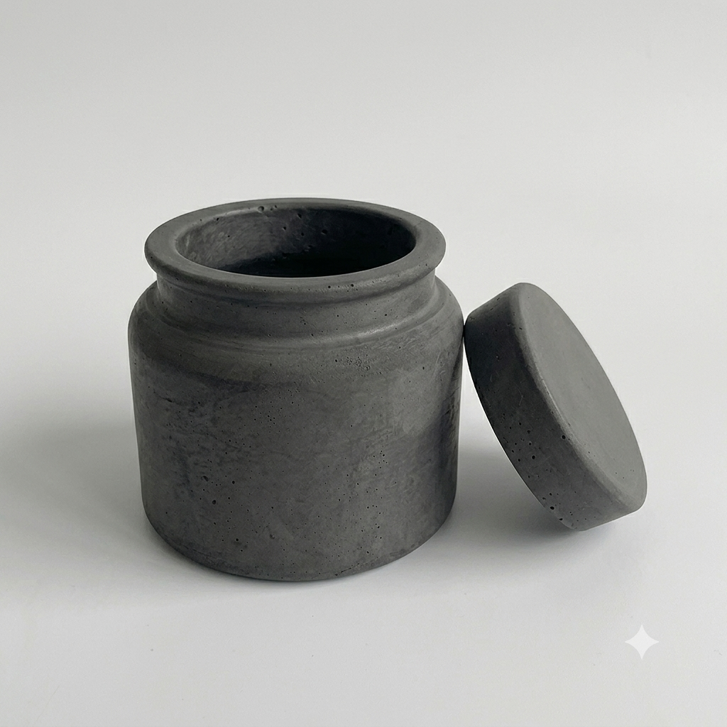 Gipsdösal mit Deckl schwarz