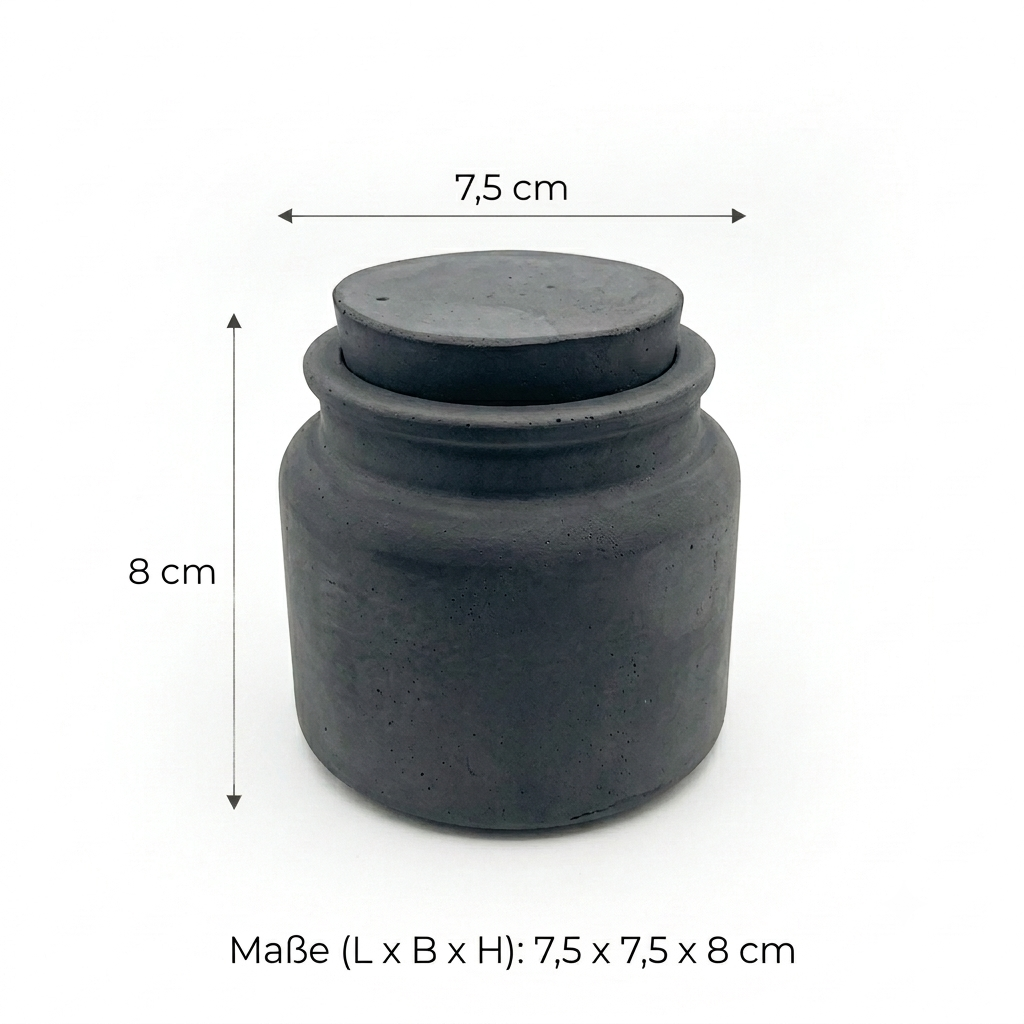 Gipsdösal mit Deckl schwarz