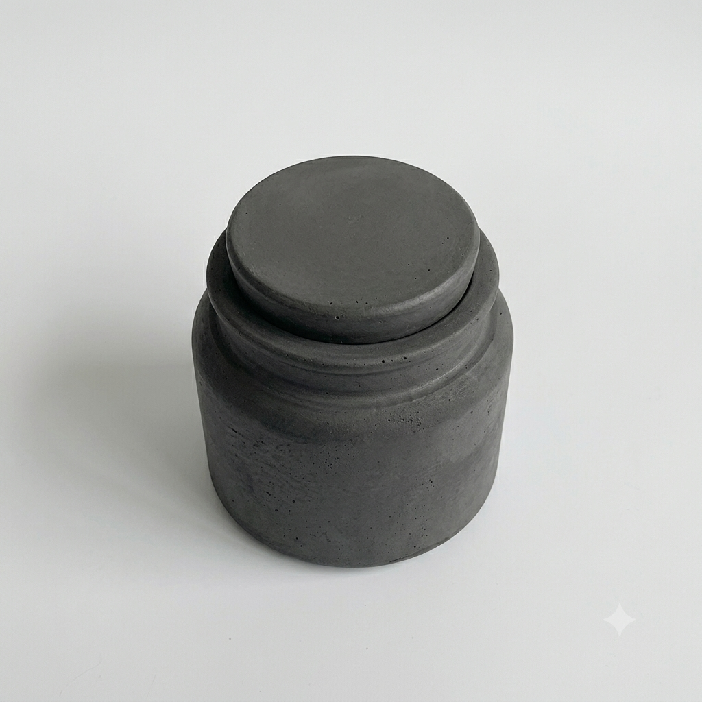 Gipsdösal mit Deckl schwarz