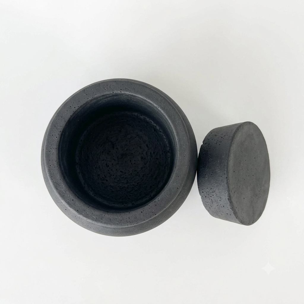 Gipsdösal mit Deckl schwarz